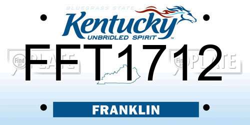 FFT1712 Kentucky License Plate