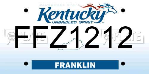 FFZ1212 Kentucky License Plate