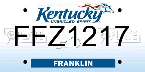 FFZ1217 Kentucky License Plate
