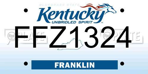 FFZ1324 Kentucky License Plate
