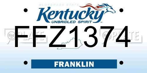 FFZ1374 Kentucky License Plate