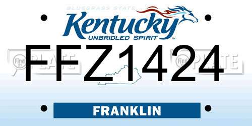 FFZ1424 Kentucky License Plate