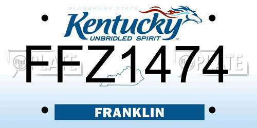 FFZ1474 Kentucky License Plate