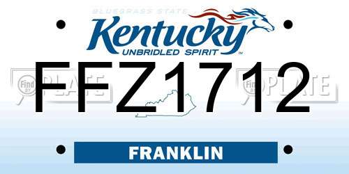 FFZ1712 Kentucky License Plate