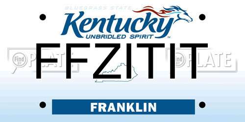 FFZITIT Kentucky License Plate