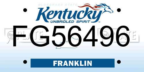 FG56496 Kentucky License Plate