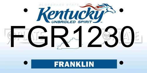 FGR1230 Kentucky License Plate