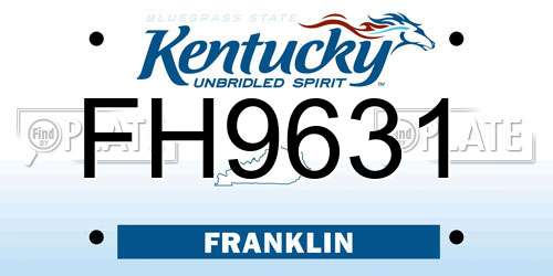 FH9631 Kentucky License Plate