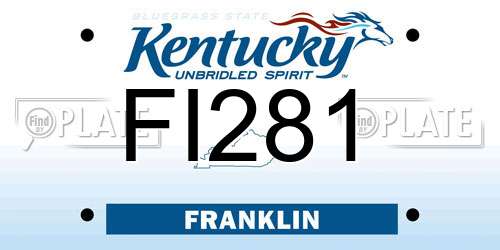 FI281 Kentucky License Plate