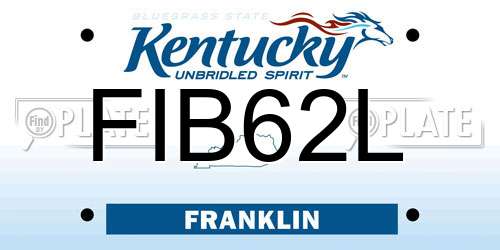 FIB62L Kentucky License Plate