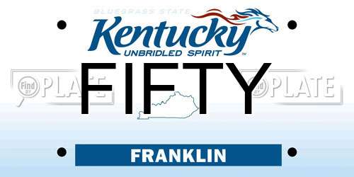 FIFTY Kentucky License Plate