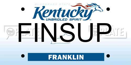 FINSUP Kentucky License Plate