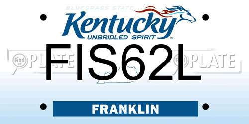 FIS62L Kentucky License Plate