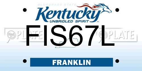 FIS67L Kentucky License Plate