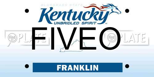 FIVEO Kentucky License Plate