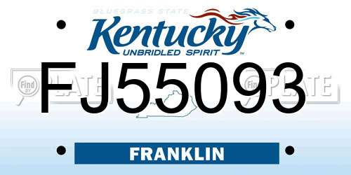 FJ55093 Kentucky License Plate