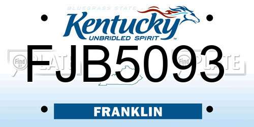 FJB5093 Kentucky License Plate