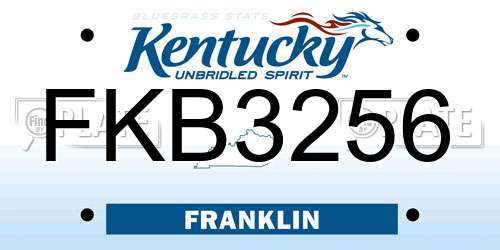 FKB3256 Kentucky License Plate