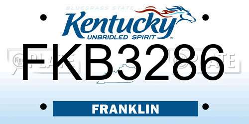 FKB3286 Kentucky License Plate