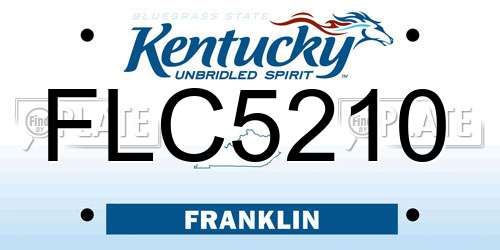 FLC5210 Kentucky License Plate