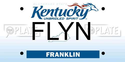 FLYN Kentucky License Plate