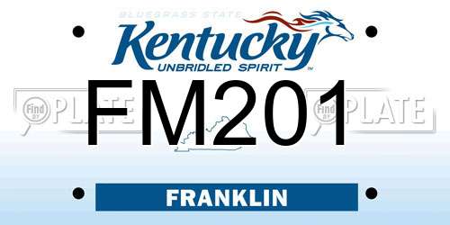 FM201 Kentucky License Plate