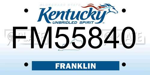 FM55840 Kentucky License Plate