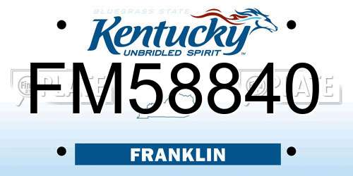 FM58840 Kentucky License Plate