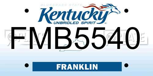 FMB5540 Kentucky License Plate
