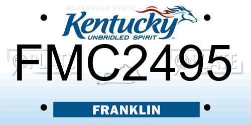 FMC2495 Kentucky License Plate