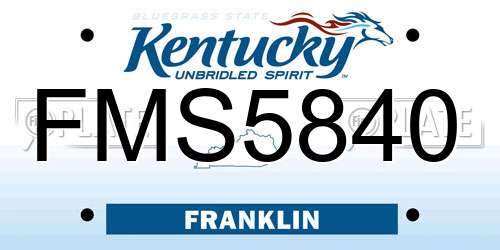 FMS5840 Kentucky License Plate