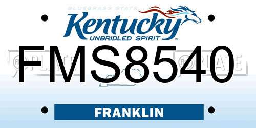 FMS8540 Kentucky License Plate