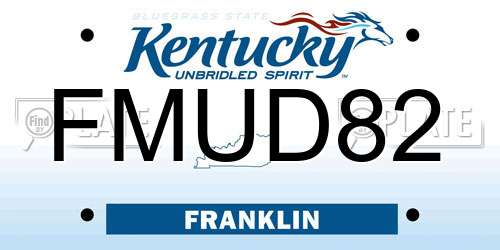 FMUD82 Kentucky License Plate