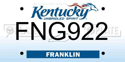FNG922 Kentucky License Plate