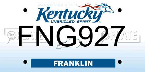 FNG927 Kentucky License Plate