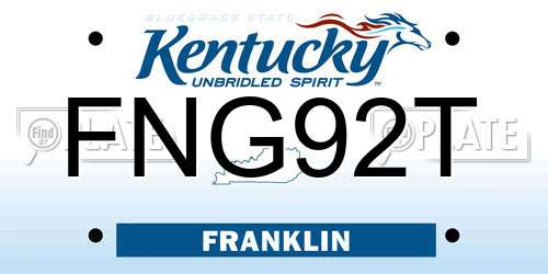 FNG92T Kentucky License Plate