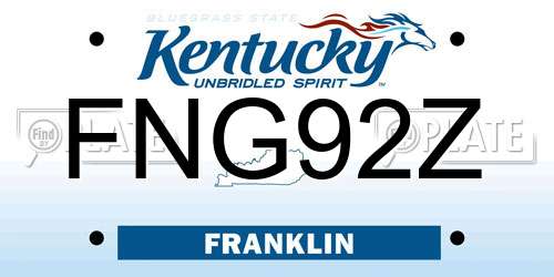 FNG92Z Kentucky License Plate