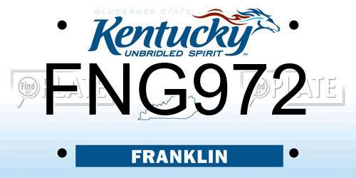 FNG972 Kentucky License Plate