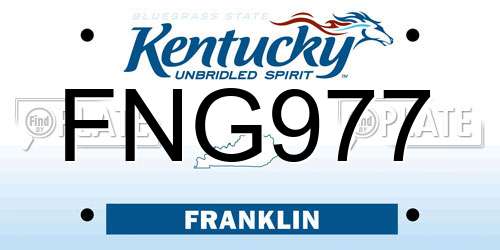 FNG977 Kentucky License Plate