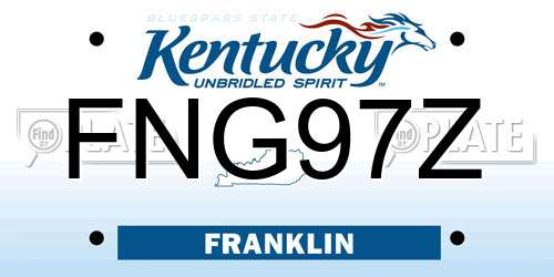 FNG97Z Kentucky License Plate
