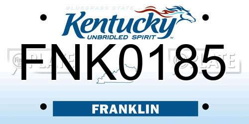 FNK0185 Kentucky License Plate