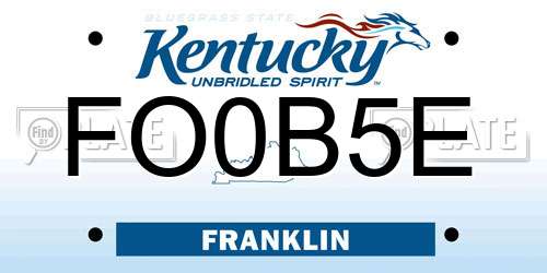 FO0B5E Kentucky License Plate