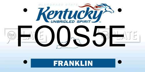 FO0S5E Kentucky License Plate