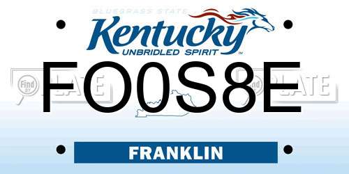 FO0S8E Kentucky License Plate