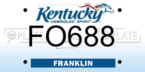 FO688 Kentucky License Plate