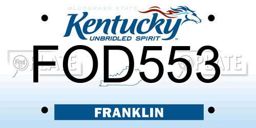 FOD553 Kentucky License Plate