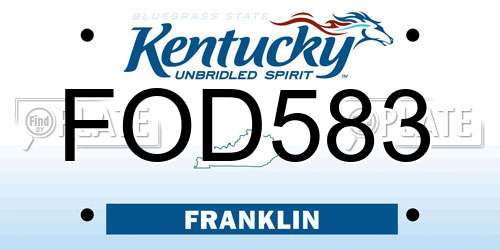 FOD583 Kentucky License Plate