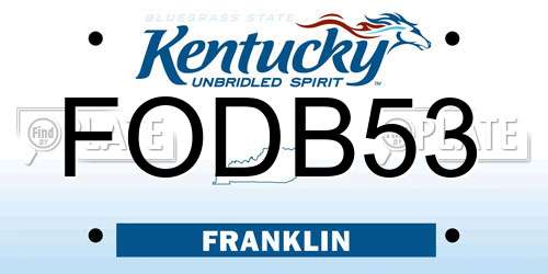 FODB53 Kentucky License Plate