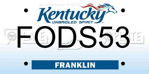 FODS53 Kentucky License Plate