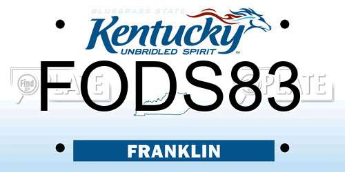 FODS83 Kentucky License Plate